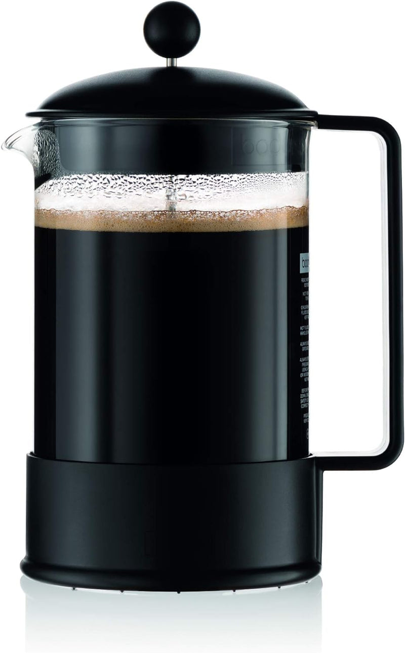 Bodum - 1548-01US Bodum Brazil French Press Coffee and Tea Maker, 34 Ounce, Black