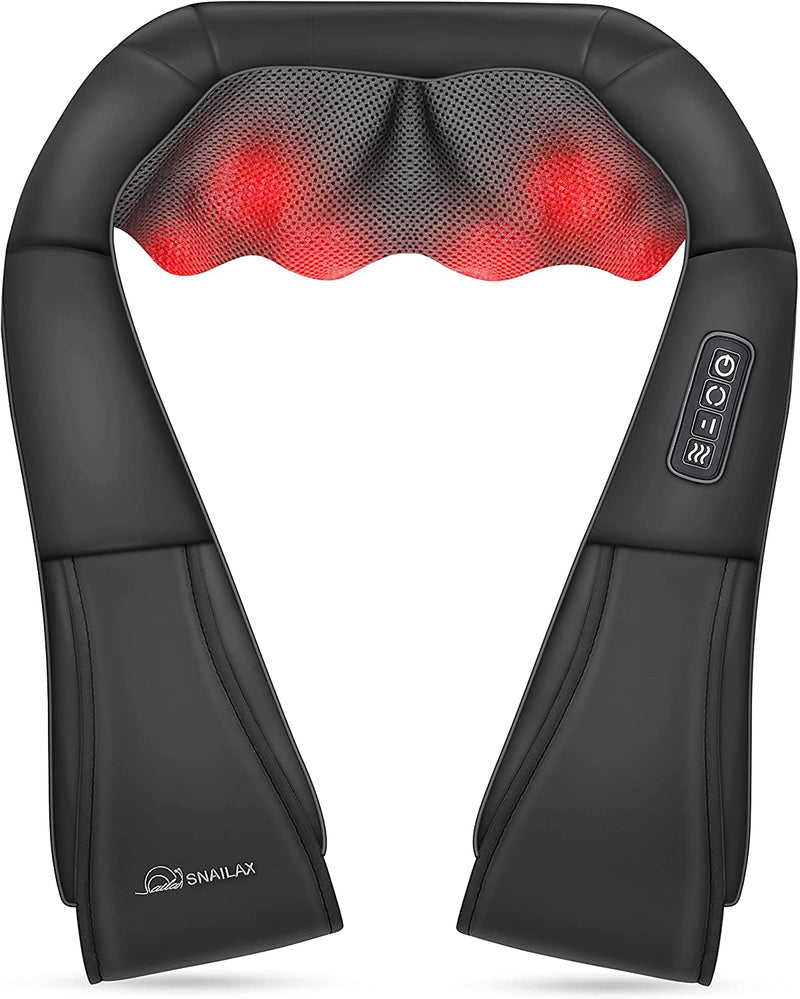 Snailax Shiatsu Neck and Shoulder Massager - Back Massager with Heat, Deep Kneading Electric Massage Pillow for Neck, Back, Shoulder,Foot,Body