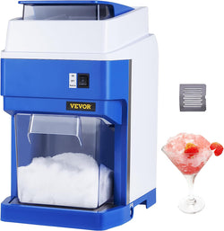 VEVOR 110V Electric Shaved Ice Machine 250W Snow Cone Maker Tabletop w/Adjustable Ice Texture, Ice Shaving Machine 265LBs/hr for Home and Commerical Use