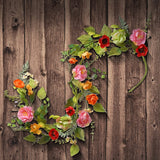Company 5 Foot Flower Garland Greenery Backdrop with Mixed Flowers and Green Leaves - Spring Garland for Wedding Arch Decoration