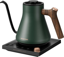 Electric Kettles, INTASTING Gooseneck Electric Kettle, ±1℉ Temperature Control, Stainless Steel Inner, Quick Heating, for Pour Over Coffee, Brew Tea, Boil Hot Water, 0.9L Green