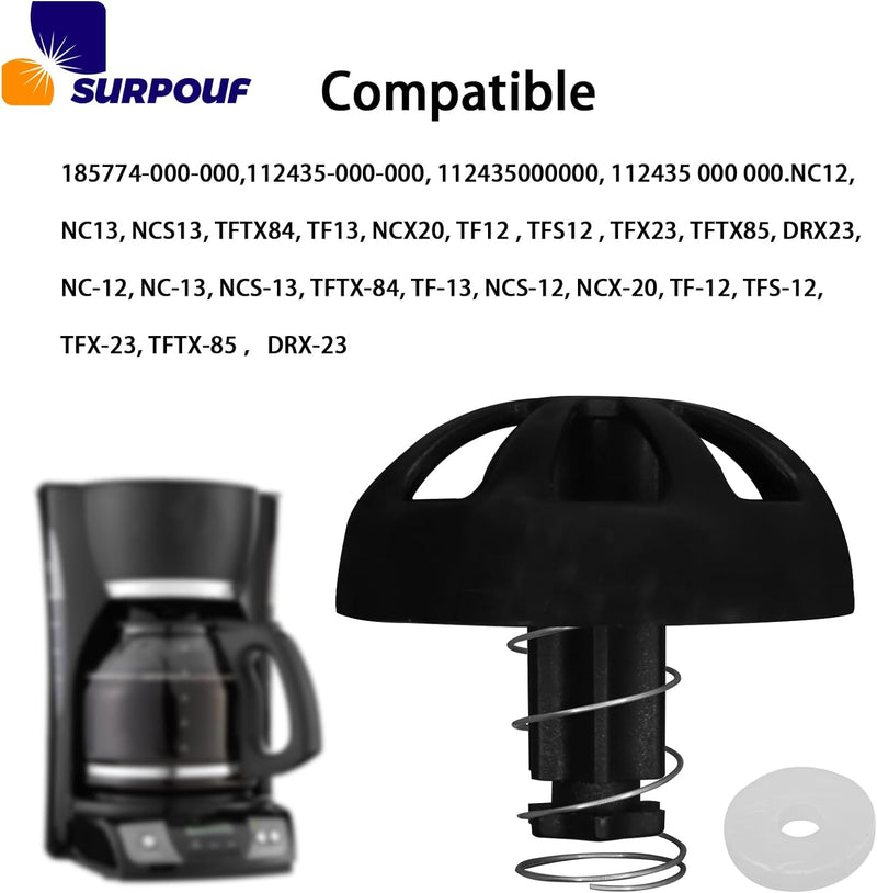 SURPOUF Coffee Replacement Brew Basket Spring Loaded Stopper Kits Fits For Mr. Coffee 112435-000-000 185774-000-000 Hamilton 990117900 990237500 Coffee Machine Accessory