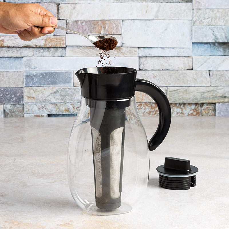 Primula Flavor Airtight Cold Brew Coffee or Iced Tea Maker Shatterproof Durable Plastic Construction, Leak-Proof, 2.7 Quart, Black