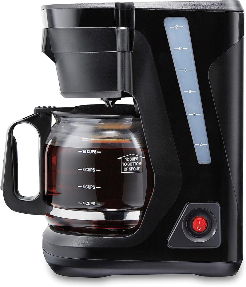 Proctor Silex FrontFill Drip Coffee Maker, Digital & Programmable, 12 Cup Glass Carafe, Black and Silver (43685PS)