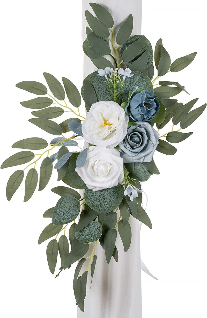 Wedding Arch Floral Swag 2 pcs - Dusty Blue Ceremony  Backdrop Decor