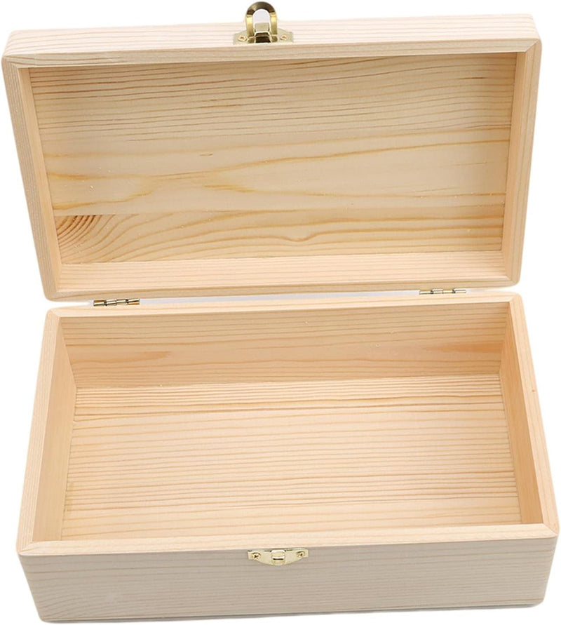 LZIYAN Wood Box Unfinished Wood Craft Box Tea Bag Chest Storage Cabinet Gift Jewelry Box