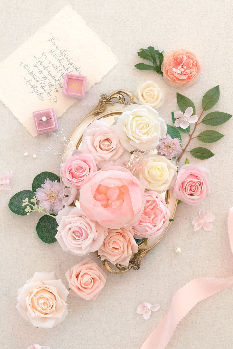 Blush  Cream Designer Flower Box Kit