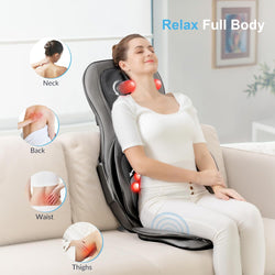 COMFIER Shiatsu Neck Back Massager with Heat, 2D ro 3D Kneading Massage Chair Pad, Adjustable Compression Seat Massager for Full Body Relaxation, Gifts for Women Men,Dark Gray