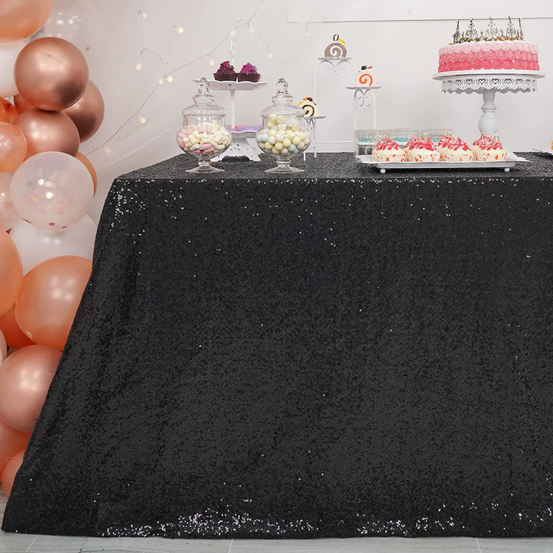 Black Sequin Tablecloth - 60x102