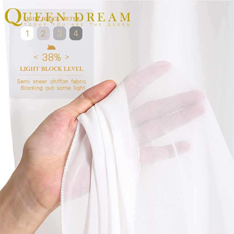 Sheer White Chiffon Backdrop Curtains - 2 Panels - 5ft x 8ft - Birthday Party  Wedding Decorations