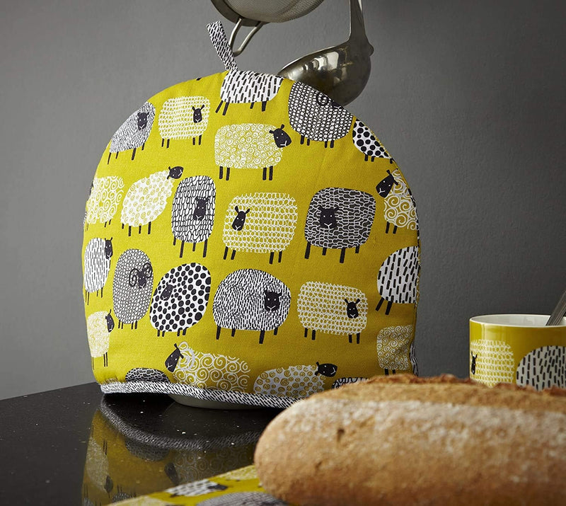 Ulster Weavers Tea Cosy - Vibrant Kitchen Accessory, 100% Cotton, Warming & Insulating, Machine Washable - Perfect for a Traditional English High Tea Experience, Dotty Sheep, Yellow