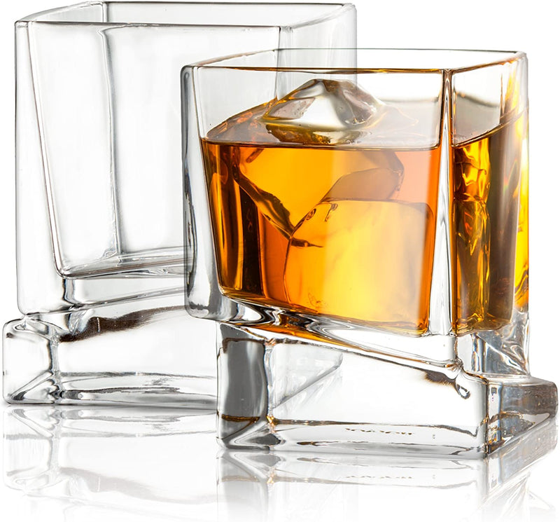 JoyJolt Carre Shot Glasses Square Heavy Base Shot Glass Set Of 4, 1.8-Ounce