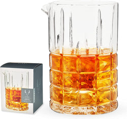 Viski Highland Highball Drinking Glasses Set of 4 - Premium Crystal Square Cut Tall Cocktail Glassware Gift Set, 12 oz