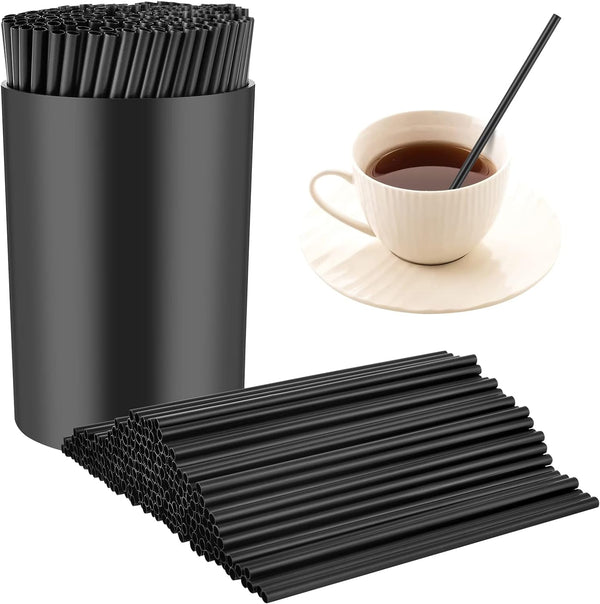 200 Pcs Black Coffee Stirrer and Holder Set Coffee Stir Sticks Coffee Stirrers Plastic Coffee Stir Stick Holder Black for Mixing Coffee Milk Cocktail Drinks Coffee Home Kitchen Party Supplies