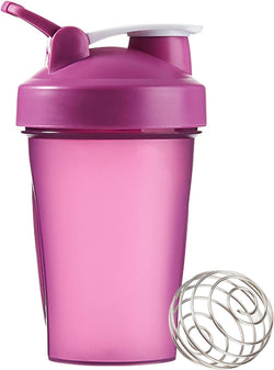 NaDale Shaker Bottle for Protein Mixes 12oz/400ml Pre Workout Shaker Bottles with A Small Stainless Blender Ball and Classic Loop Hook BPA Free, Purple