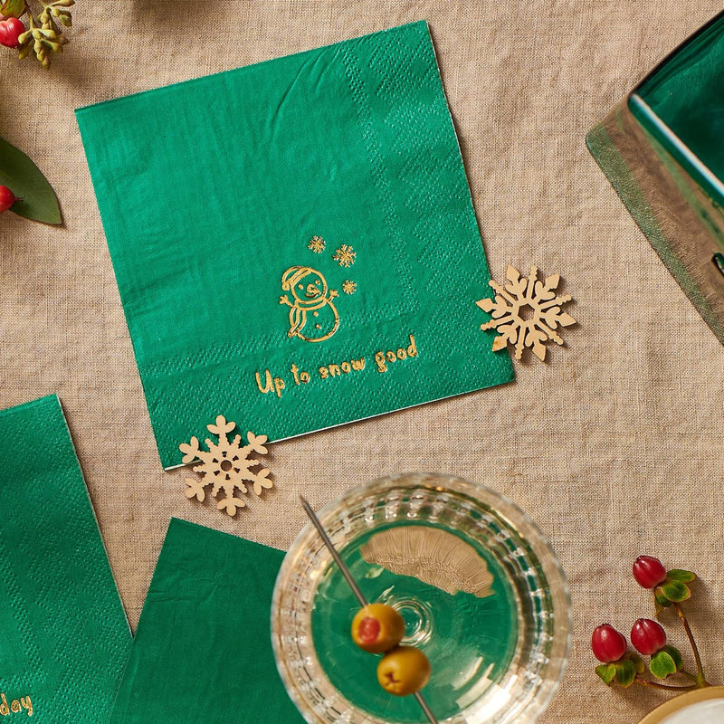 Coterie Holiday Cocktail Napkins (Set of 25) - Christmas Cocktail Napkins, Fun Cocktail Napkins, Funny Paper Napkins, Witty Holiday Napkins | 5" Paper Napkins