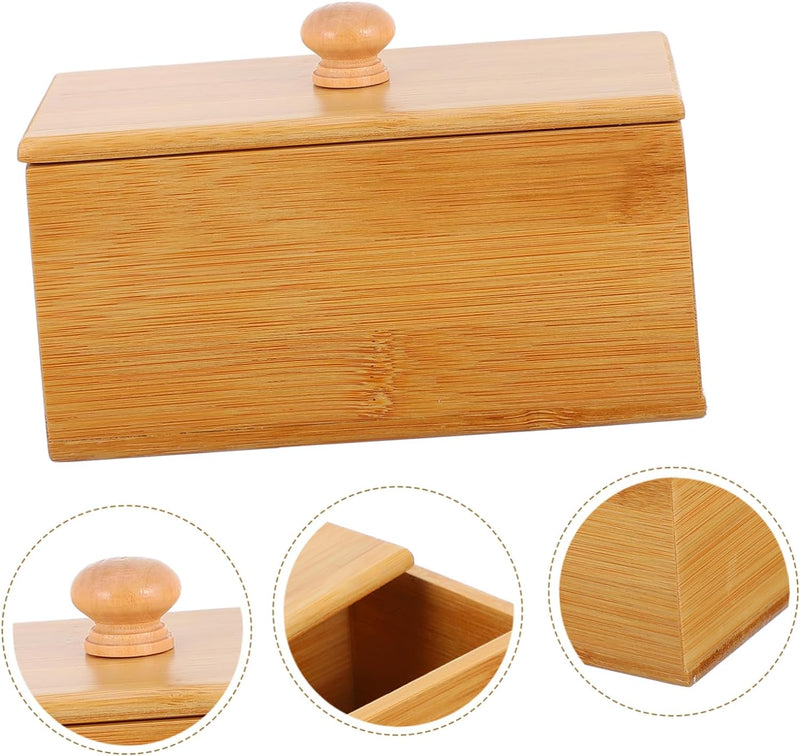 TIDTALEO 1 PC Storage Box Makeup Case Organizer Tea Containers Makeup Storage Box Tea Bag Organizer Box Tea Bags Holder Wooden Tea Storage Chest Wooden Tea Grid Hotel Tea Box Hotel Tea Case