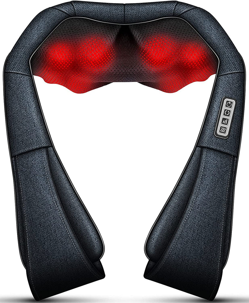 MoCuishle Neck Shoulder Back Massager with Heat - Shiatsu Neck Massager Present, Gift for Men/Women/Mom/Dad - Deep Kneading Massage for Neck, Back, Shoulder, Waist, Leg, Feet and Muscle