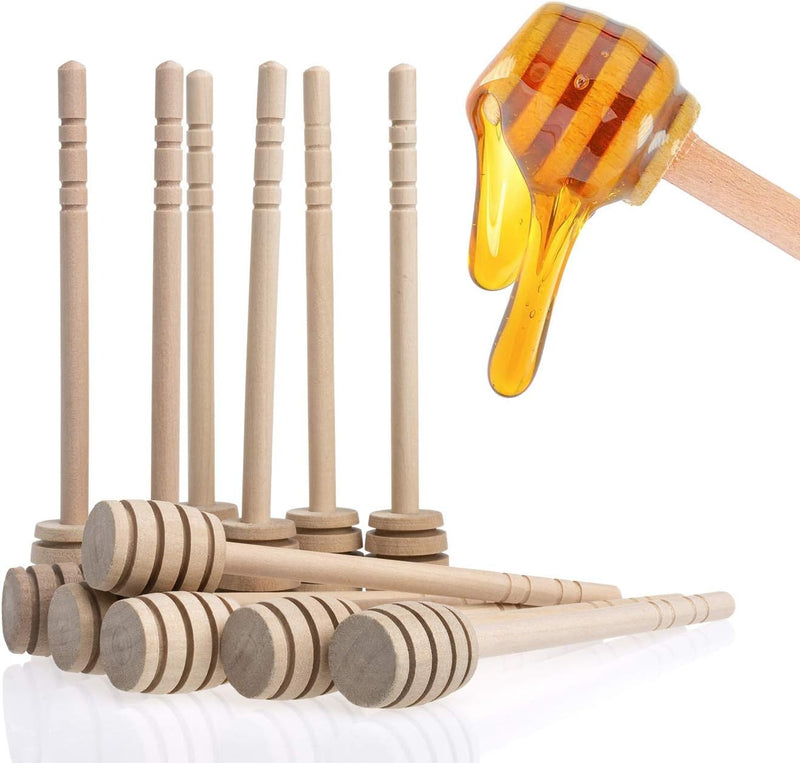 GIYOMI Wooden Honey Dipper - 6PCS 3 Inch Mini Honeycomb Stick,Small Honey Stick for Honey Jar Dispense Drizzle Honey and Wedding Party Favors