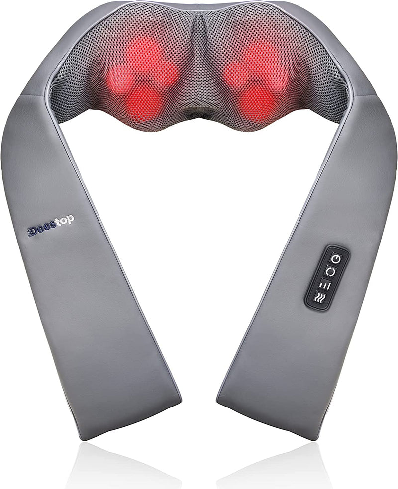 Shiatsu Neck and Back Massager with Heat, Electric Shoulder Massager Deep Tissu Kneading Massage Pillow, Massagers for Neck Back Full Body Pain Relief, Home Car Office Use