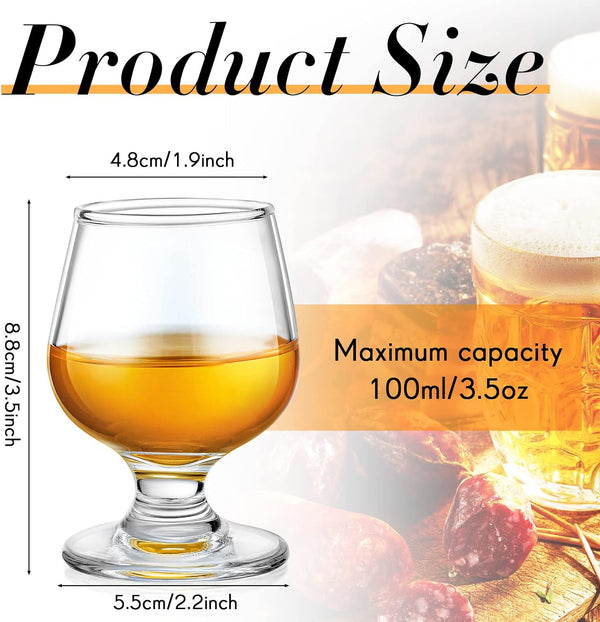 Qunclay 24 Pcs Shot Glasses Shot Glass Cute Cognac Glasses Small Brandy Snifter for Tasting Brandy Drinking Port Glasses for Whiskey Brandy Wine Beer (3.5oz)