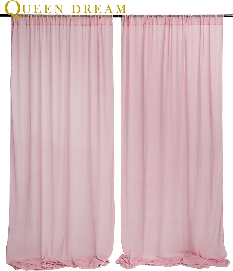 Dusty Rose Chiffon Backdrop Curtain for Parties 10Ft X 8Ft Wedding Background Drapes Sheer Bridal Shower Fabric
