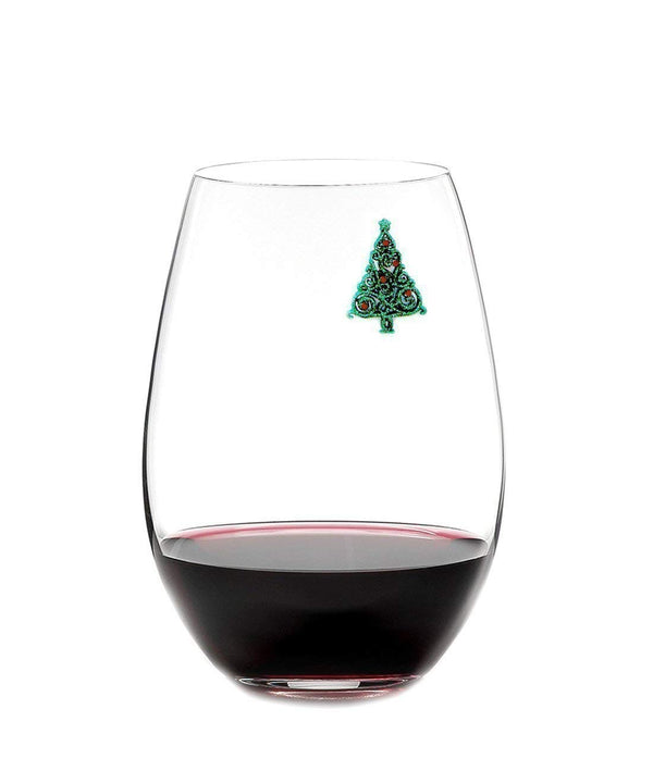 Christmas Wine Glass Charms - Set of 6 Magnetic Drink Markers Great for Stemless Glasses - Winter Holiday Hostess Gift by Simply Charmed