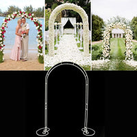 7.5FT Elegant Metal Garden Arbor with Bases Wedding Arches for Ceremony Wedding Arch Stand for Various Climbing Plant Indoor Outdoor Garden Patio Bridal Party Decoration Wedding Arches