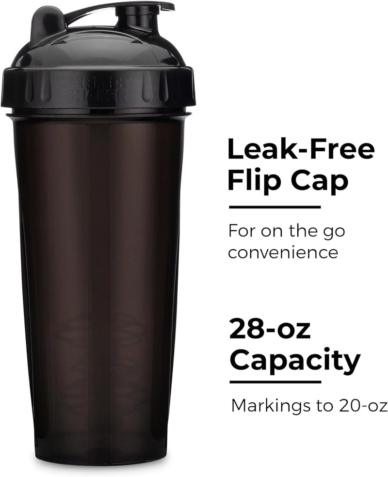 GOMOYO [4-Pack] 28-Ounce Shaker Bottle | Protein Shaker Bottle with Action-Rod Wire Mixer | Shaker Cups are BPA Free and Dishwasher Safe | Moss, Gray, Navy, & Black