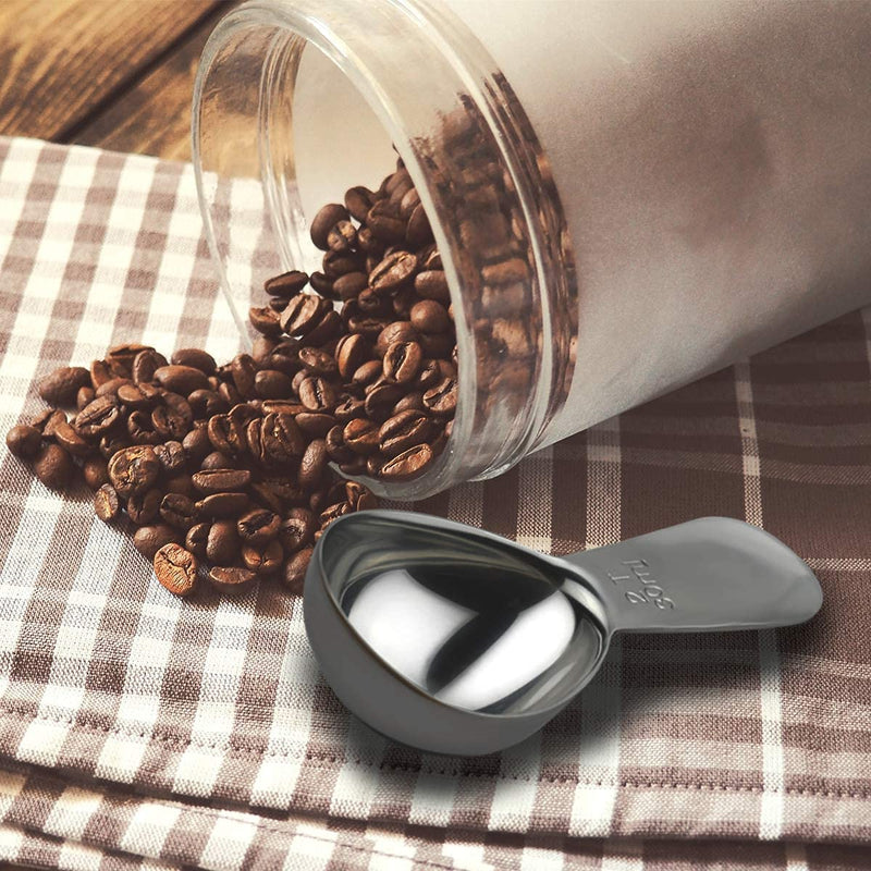 Coffee Scoop 18/8 Stainless Steel Coffee Measuring Spoon 2 Tablespoon Coffee Scoop Short Handle Measuring Spoon for Ground Coffee Tea Sugar Flour 2 Tbsp Coffee Scoop Exact Measuring Spoon (30ml)