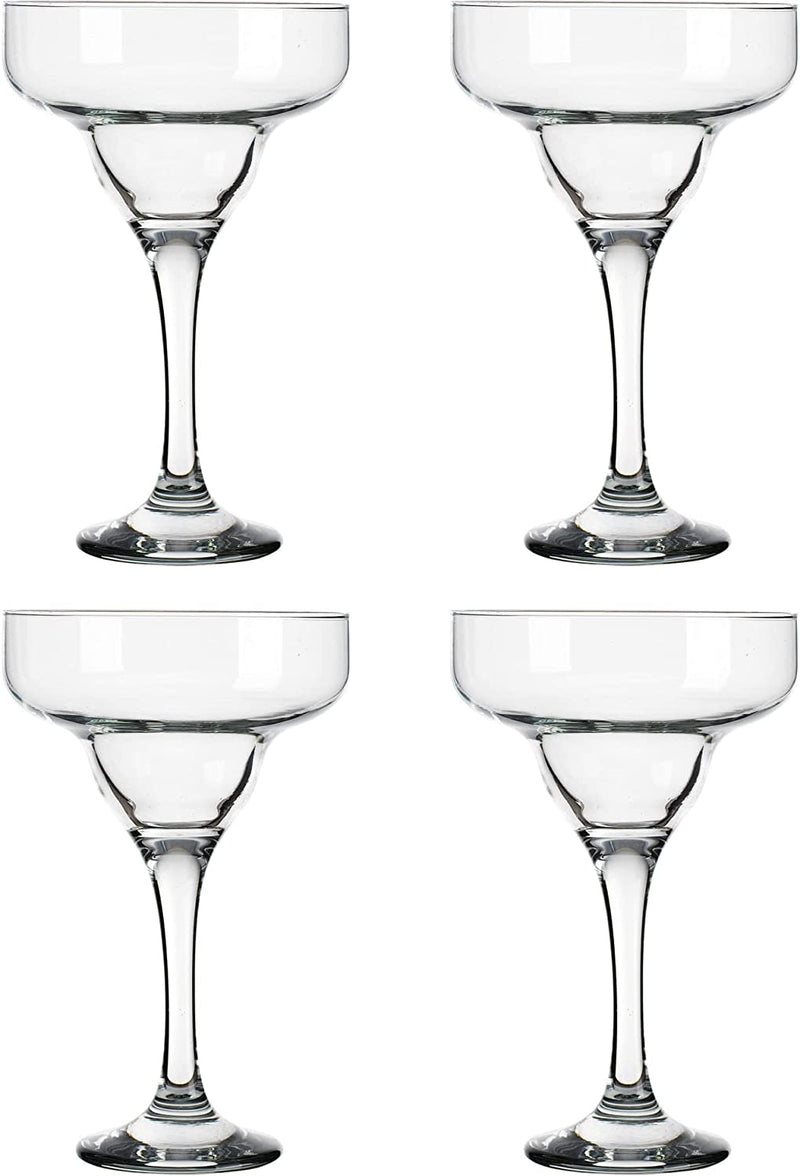 Glaver's Basic Set Of 4 10 oz. Margarita Glasses for Cocktails, Water, Wine, Juice, Dessert, and Everyday Use Crystal Clear Classic Martini Glasses, Dishwasher safe.