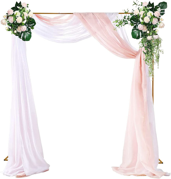 Gold Extra Large Square Wedding Arch - Metal Backdrop Stand for Ceremony Party  Garden Decor - 98x98ft