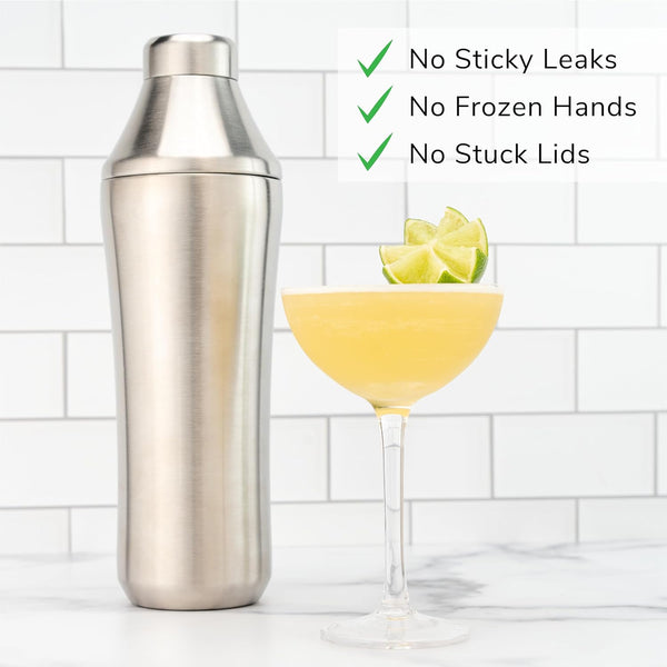 Elevated Craft Hybrid Cocktail Shaker - Premium Vacuum Insulated Stainless Steel Cocktail Shaker - Innovative Measuring System - Martini Shaker for the Home Bartender - 28oz Total Volume