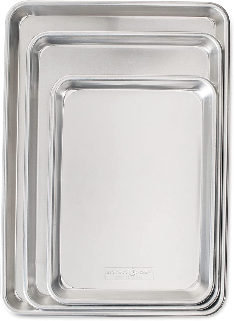 Nordic Ware Natural Aluminum Commercial Baker's Half Sheet, 2-Pack, Silver