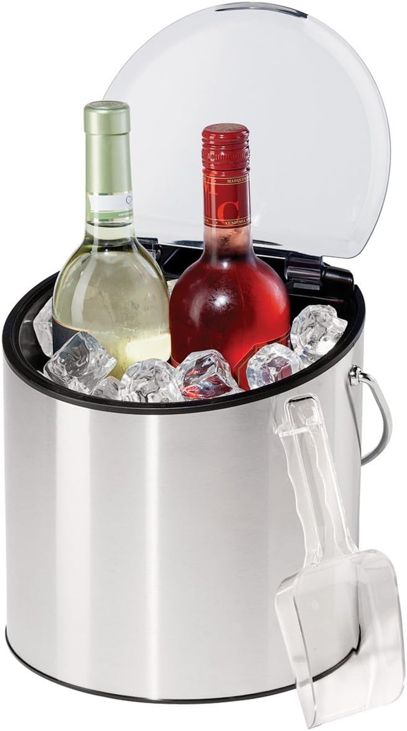 OGGI Wine & Ice Bucket- Ice Bucket with Lid & Ice Scoop, Wine Chiller Bucket, Tabletop Wine Chiller Holds 2 Bottles, Bar Set is Great Addition to Bar Cart or Home Bar Accessories, 4-Quart