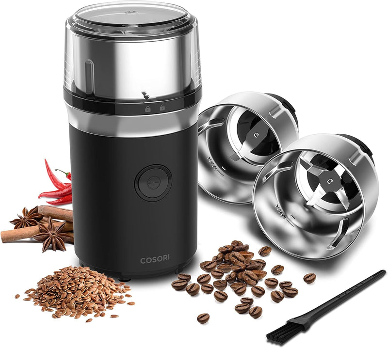 COSORI Coffee Espresso Grinder Electric, Food Grade Stainless Steel Blades, 12 Cups, Black