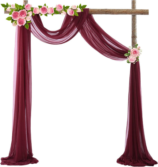 Burgundy Wedding Arch Draping Fabric Backdrop Curtain Panel