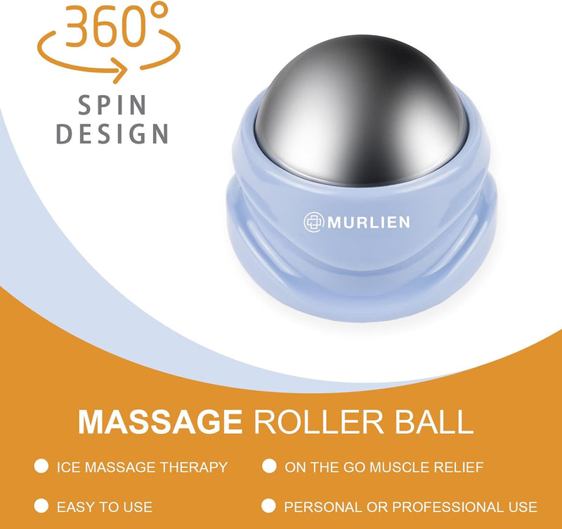 MURLIEN Ice Therapy Massage Roller Ball, Manual Massager for Trigger Point, Deep Tissue Massage, Alleviating Muscle Tension and Pain Relief, Suitable for Neck, Back, Shoulders, Arms, Legs, Thighs etc.