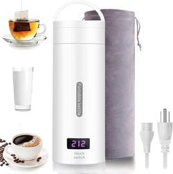 Travel Electric Kettle Small Portable Electric Kettle, 380ML Mini Tea Kettle with 4 Variable Presets, 304 Stainless Steel Travel Water Boiler, Auto Shut-Off & Boil Dry Protection, BPA Free(White)