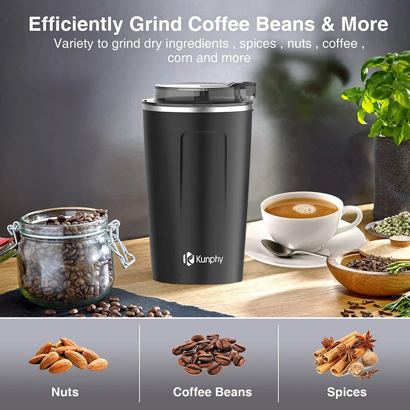 Coffee Grinder, Electric Coffee Grinder, Spice Grinder Electric, One-Touch Operation Coffee Bean Grinder for Herbs Spices and More, with Cleaner Brush and 304 Stainless Steel Blade