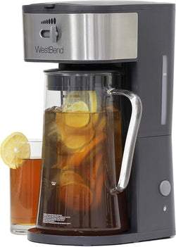 West Bend IT500 Iced Tea Maker or Iced Coffee Maker Includes an Infusion Tube to Customize the Flavor, Features Auto Shut-Off, 2.75-Quart, Black