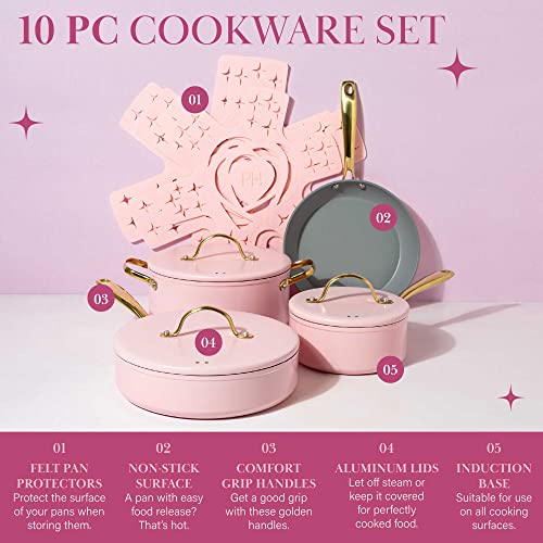 Paris Hilton Nonstick Cookware Set 10-Piece