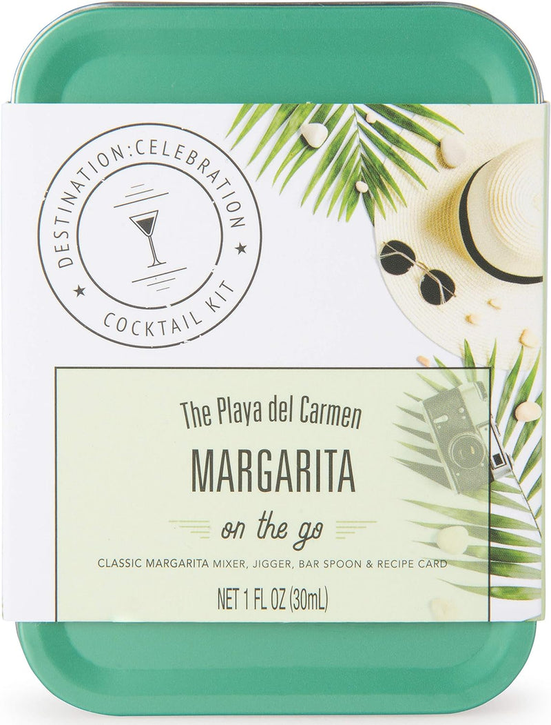 Thoughtfully Cocktails, Cocktail Kit Travel Tin Gift Set, Includes Classic Margarita Cocktail Mixer, Jigger, Bar Spoon and Recipe Card (Contains NO Alcohol)