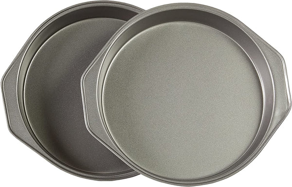 Amazon Basics Nonstick Round Baking Cake Pan, 9 Inch, Set of 2, Gray, 10.7x9.7x1.5cm