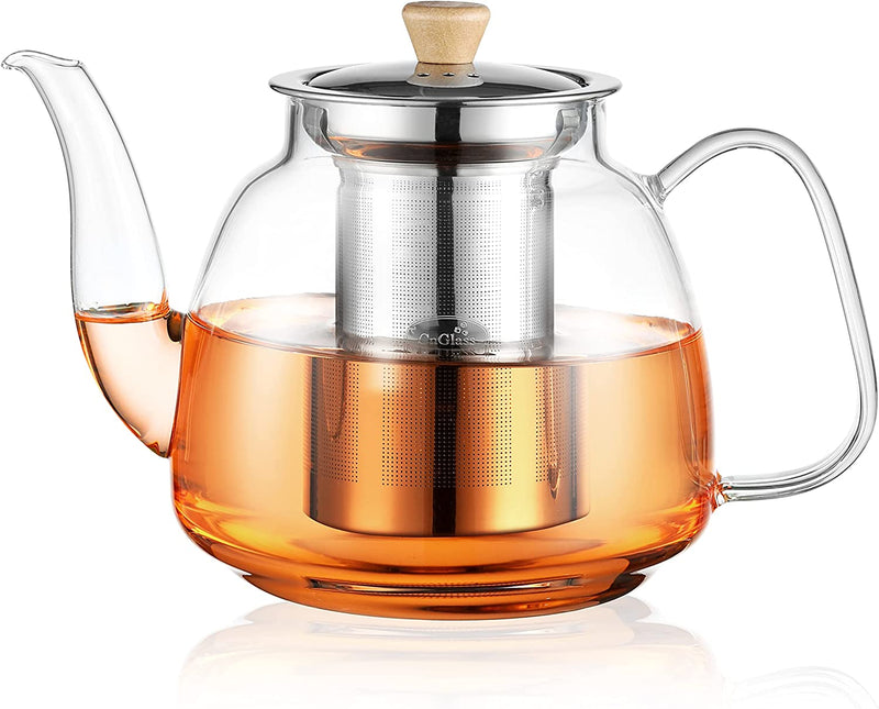 CNGLASS Glass Tea Warmer,Universal Heart Shaped Glass Teapot Wramer