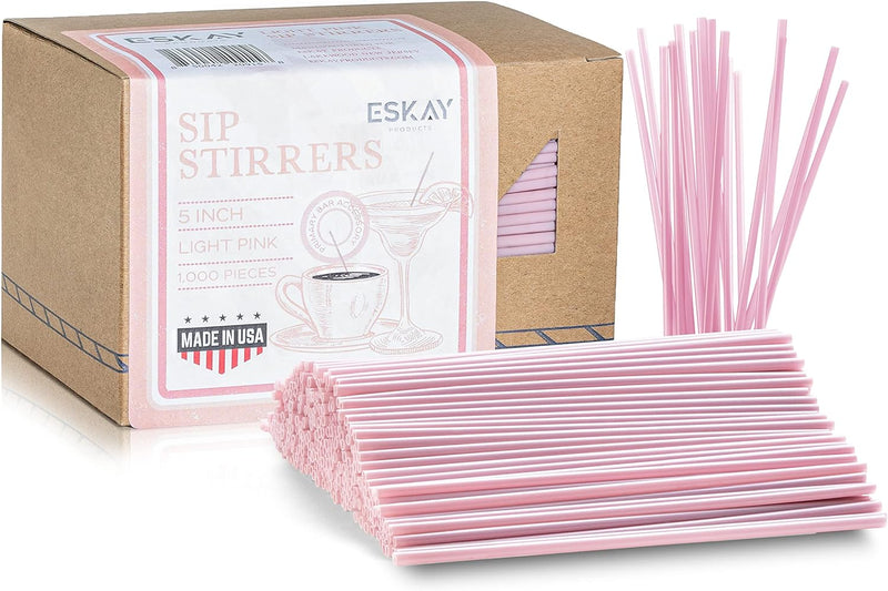 1000 Plastic Coffee Stirrers, 5-Inch Cocktail Straws and Stir Sticks for Coffee Bar and Restaurants, Made in USA (Neon)