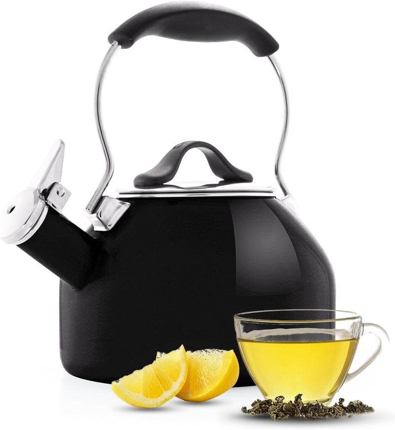 Chantal 1.8 QT Kettle, Oolong Series, Premium Enamel on Carbon Steel, Whistling, Even Heating & Quick Boil (Marigold)