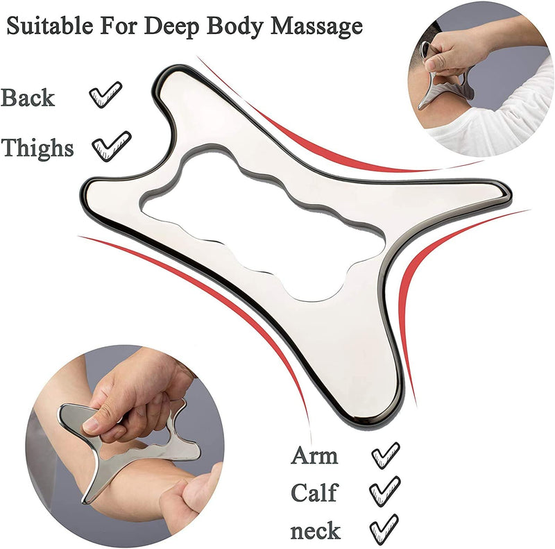 Stainless Steel Scraping Gua Sha Tools Massage Tool, Muscle Scraper Tool, IASTM Massage Tools for Relaxing Soft Tissue, Reduce Head, Neck, Back Pain