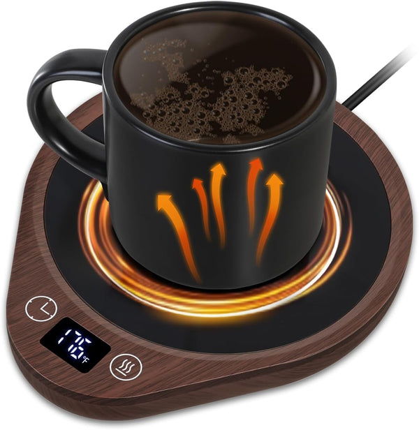 PUSEE Coffee Mug Warmer, Electric Large Candle Warmer Plate with 4H Auto Shut Off, 3-Temp Settings Coffee Cup Warmer for Desk Coffee Mug Heater Plate Candle & Coffee Warmer for Tea, Milk, Cocoa