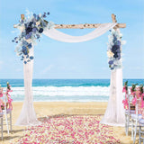 Blue Wedding Arch Flowers Set of 2, Artificial Flower Swag Floral Dusty Decor, Rustic Eucalyptus Greenery for Ceremony Sign Chair, S: 50 X 20Cm, L: 70 50Cm